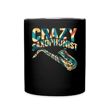 Saxophoniste fou Saxophoniste Musicien Saxophone Instrument Saxo - Mug uni - noir - Devant