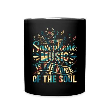 La musique de saxophone est la voix de la musique de saxophone soul - Mug uni - noir - Devant