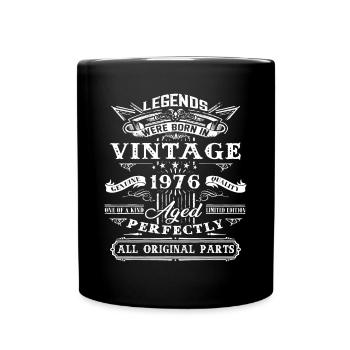 46. Geburtstag Vintage für Legenden Geboren 1976 46 Jahre - Tasse einfarbig - Schwarz - Vorne