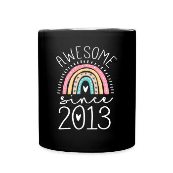 Awesome Since 2013 9th Birthday Rainbow Gifts Born - Full Colour Mug - black - Front