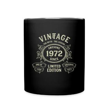 Jahrgang 1972 Limited Edition Geboren 1972 50. Geb - Tasse einfarbig - Schwarz - Vorne
