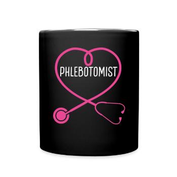 Phlébotomiste Stéthoscope Appréciation Coeur - Mug uni - noir - Devant