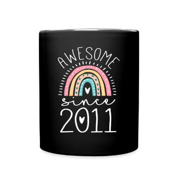 Fantastisch seit 2011 Regenbogengeschenke zum 11. Geburtstag Bor - Tasse einfarbig - Schwarz - Vorne
