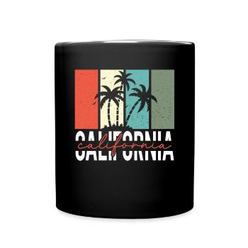 Kalifornische Sommersonne Palmen Strand Wasser - Tasse einfarbig - Schwarz - Vorne