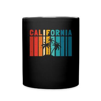 Kalifornische Sommersonne Palmen Strand Wasser - Tasse einfarbig - Schwarz - Vorne
