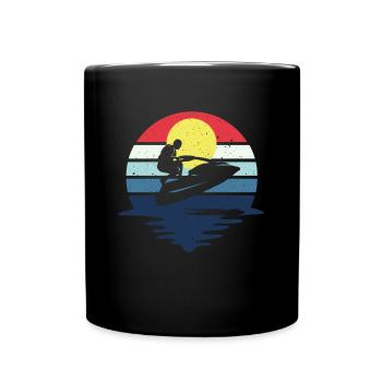 Retro Jet Boat Water Scooter Jet Ski - Full Colour Mug - black - Front