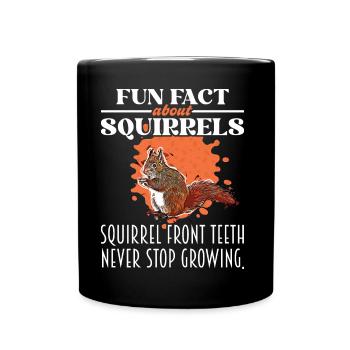 Fun Fact About Squirrels - Squirrel Lover - Full Colour Mug - black - Front