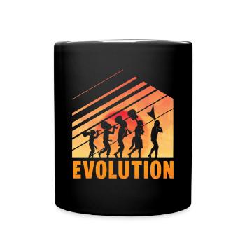 Human Evolution Guitar Band Retro Vintage - Mug uni - noir - Devant
