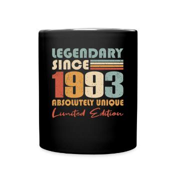 30e anniversaire né en 1993 Légendaire depuis 1993 - Mug uni - noir - Devant