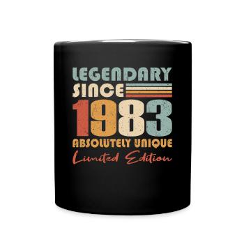 40e anniversaire né en 1983 Légendaire depuis 1983 - Mug uni - noir - Devant