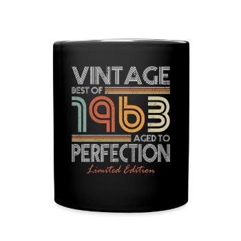 60. Geburtstag Jahrgang 1963 Best of 1963 - Tasse einfarbig - Schwarz - Vorne