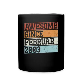 20e anniversaire Génial Depuis né en février 2003 - Mug uni - noir - Devant
