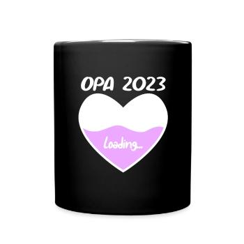 Opa 2023 loading - Opa werden - Bald Opa - Tasse einfarbig - Schwarz - Vorne