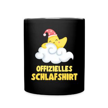 Offizielles Schlafshirt Stern Schlafen Kinder - Tasse einfarbig - Schwarz - Vorne