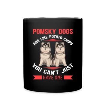 Pomsky Dog Pomskies Dog Owner Gift - Full Colour Mug - black - Front