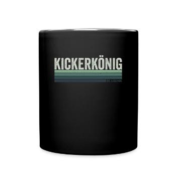 Kickerkönig Tischfußball Tischfußballer - Tasse einfarbig - Schwarz - Vorne