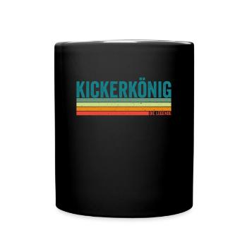 Kickerkönig Tischfußball Tischfußballer - Tasse einfarbig - Schwarz - Vorne