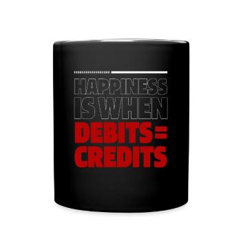Happiness Is When Debits = Credits - Accountant - Full Colour Mug - black - Front