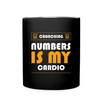 Crunching Numbers is My Cardio - Accountant Funny - Full Colour Mug - black - Front