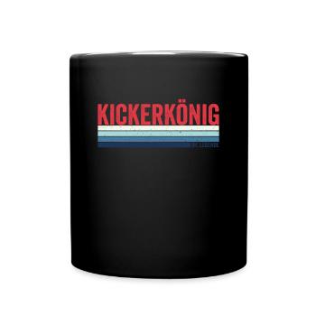 Kickerkönig Tischfußball Tischfußballer - Tasse einfarbig - Schwarz - Vorne
