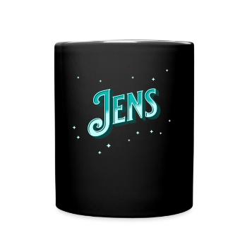 Jens Namen personalisiert - Tasse einfarbig - Schwarz - Vorne