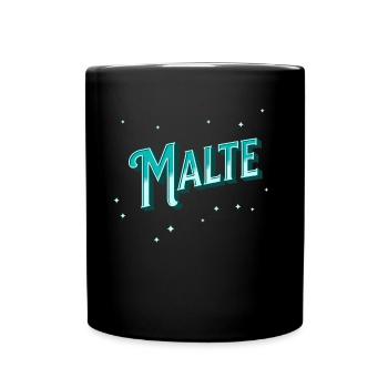 Malte Namen personalisiert - Tasse einfarbig - Schwarz - Vorne