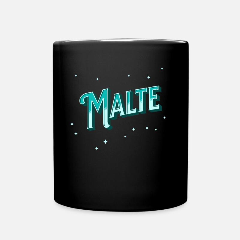 Malte Namen personalisiert - Tasse einfarbig - Schwarz