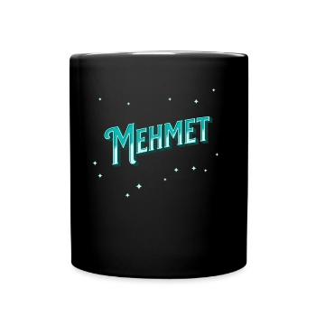 Mehmet Namen personalisiert - Tasse einfarbig - Schwarz - Vorne