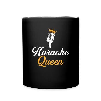 karaoke queen, karaoke - Tasse einfarbig - Schwarz - Vorne