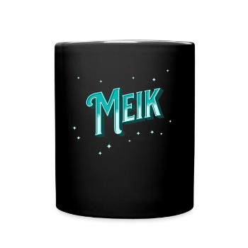 Meik Namen personalisiert - Tasse einfarbig - Schwarz - Vorne