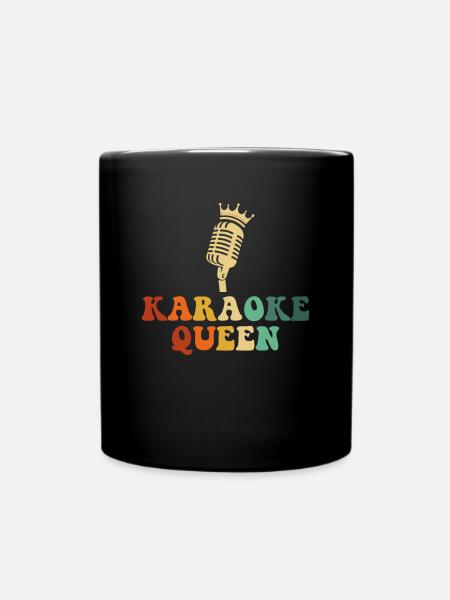 karaoke queen, karaoke - Tasse einfarbig - Schwarz