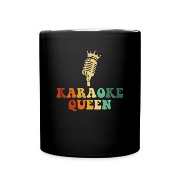 karaoke queen, karaoke - Tasse einfarbig - Schwarz - Vorne
