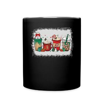 Christmas coffee cup bleached - Full Colour Mug - black - Front