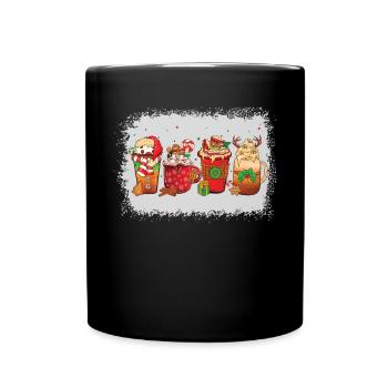 Christmas coffee cup bleached - Full Colour Mug - black - Front