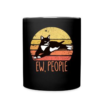 EW People Tuxedo Katze Retro introvertiertes antis - Tasse einfarbig - Schwarz - Vorne