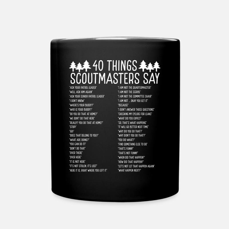 Scouting Scout Master 40 Things for Scout Leader - Full Colour Mug - black
