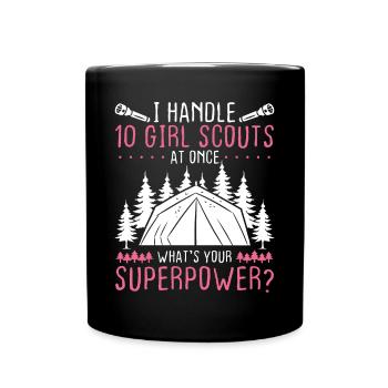 Girl Scout Leader 10 Girl Scouts at once Scouting - Full Colour Mug - black - Front