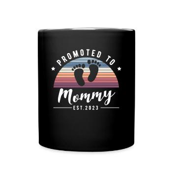 Promu au rang de maman est. 2023 future maman - Mug uni - noir - Devant