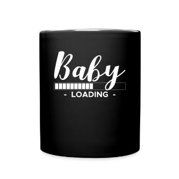Baby Loading Geschenk Werdende Mutter - Tasse einfarbig - Schwarz - Vorne