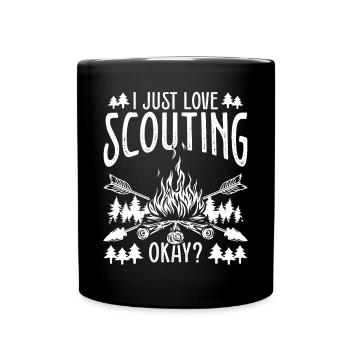 Scout Leader I just love scouting okay Club - Full Colour Mug - black - Front