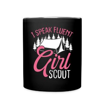 Club Scouting I speak fluent Girl Scout Leader - Tasse einfarbig - Schwarz - Vorne