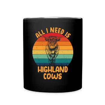 Hochlandkuh - Tasse einfarbig - Schwarz - Vorne