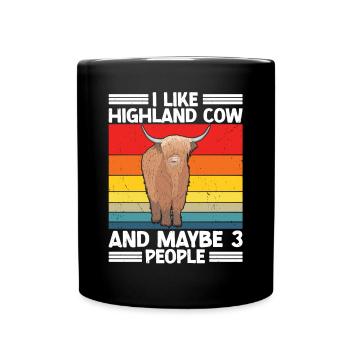 Highland cow - Full Colour Mug - black - Front
