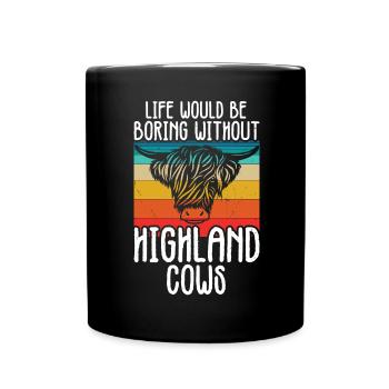 Highland cow - Full Colour Mug - black - Front