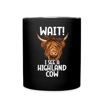 Highland cow - Full Colour Mug - black - Front
