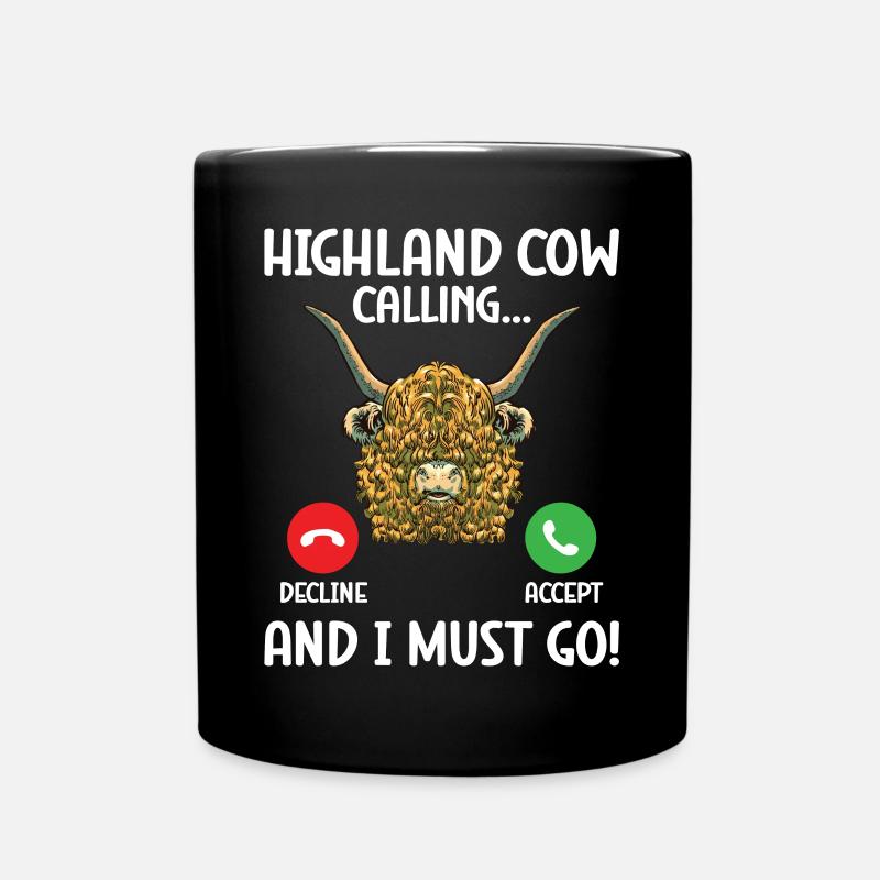 Highland cow - Full Colour Mug - black