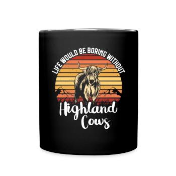 Highland cow - Full Colour Mug - black - Front