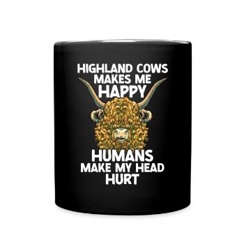 Highland cow - Full Colour Mug - black - Front