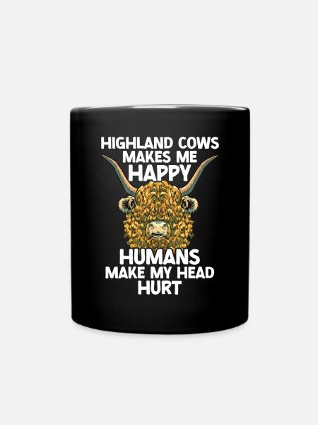 Highland cow - Full Colour Mug - black