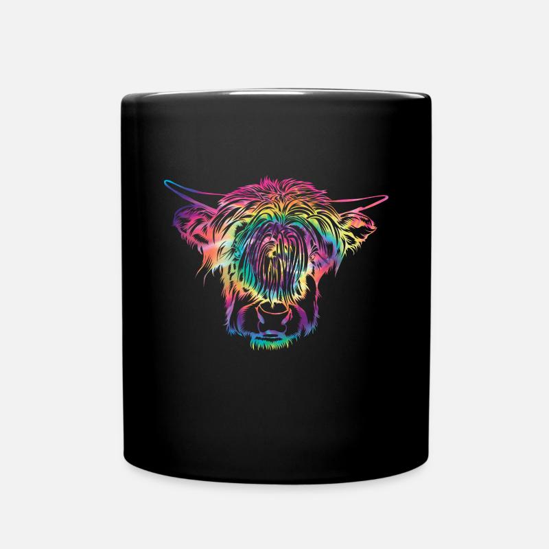 Highland cow - Full Colour Mug - black